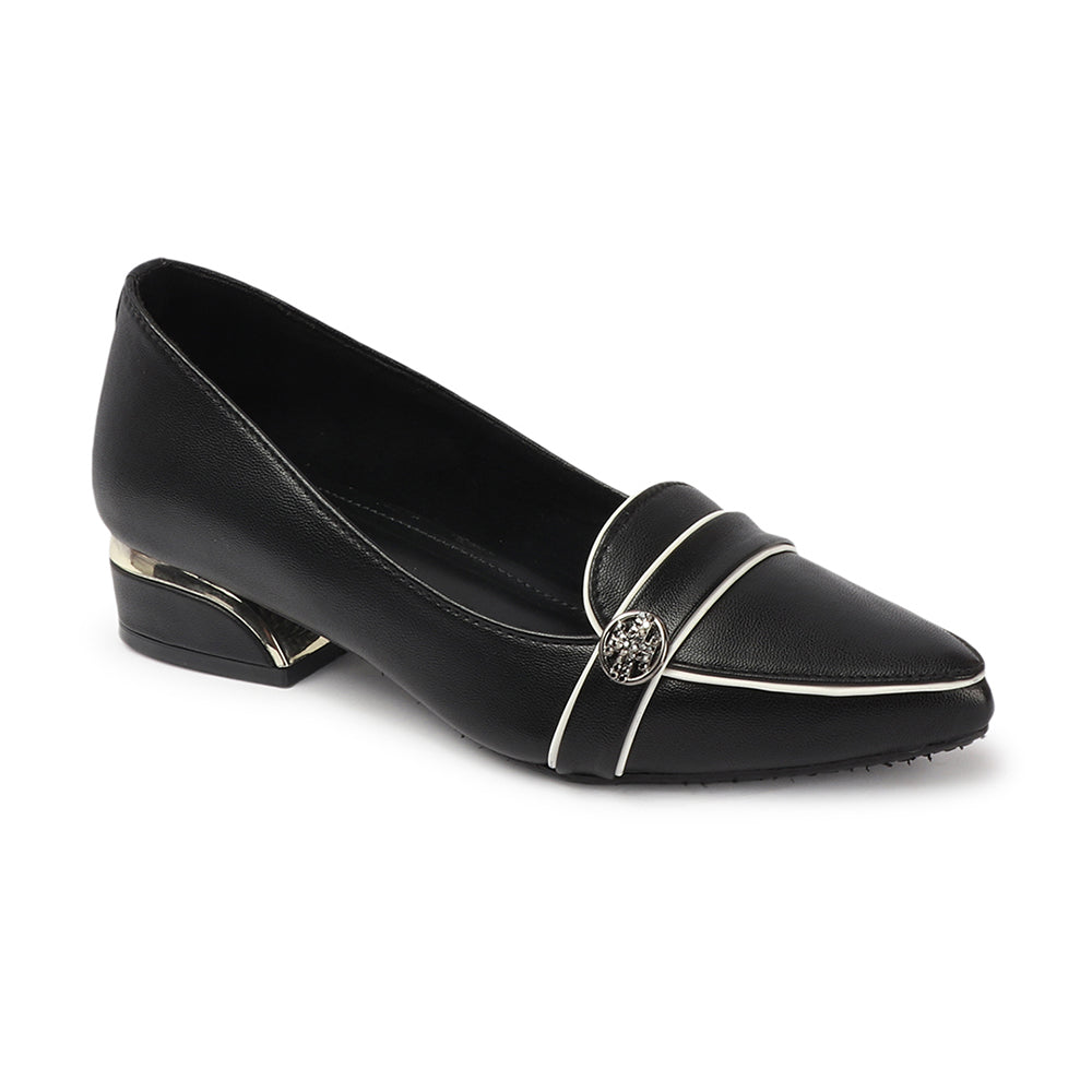 Women Solid Slip-On Block Heel Pump