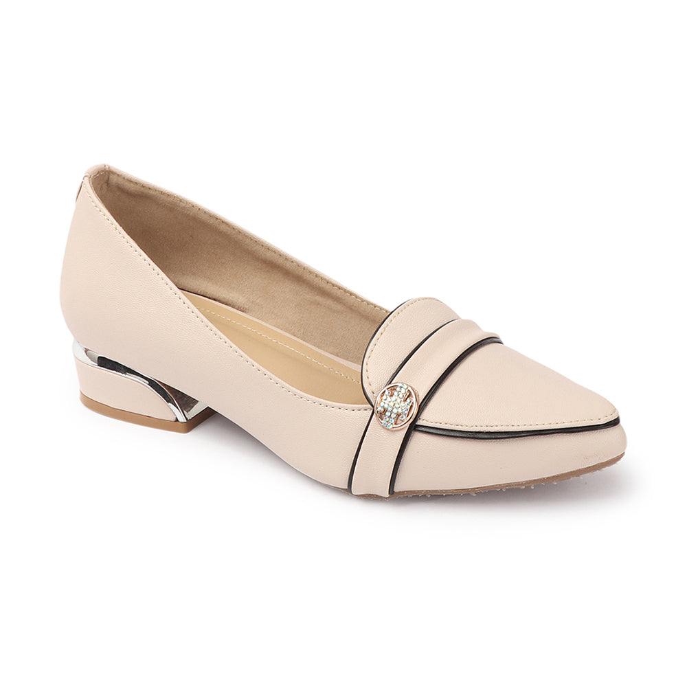 Women Solid Slip-On Block Heel Pump