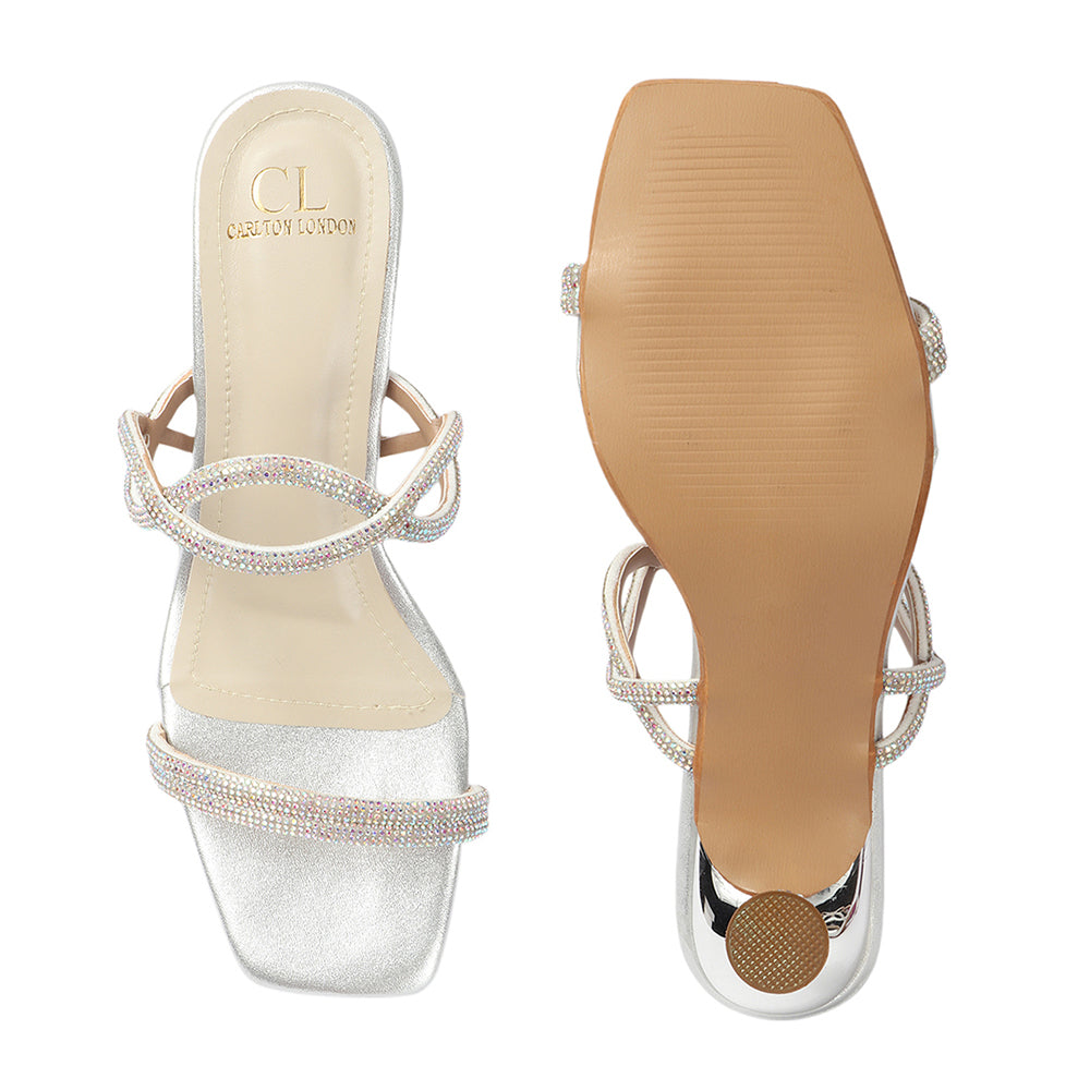 Women Embellished Party Kitten Sandals