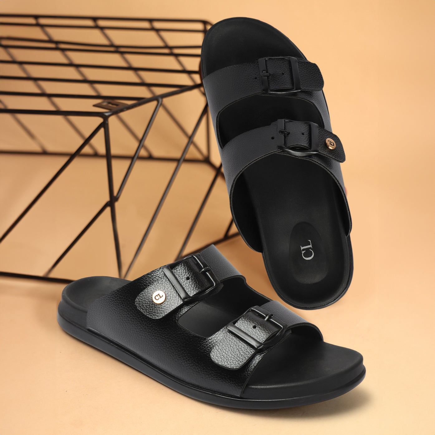 Double Buckle Adjustable Comfort Slides Sandals