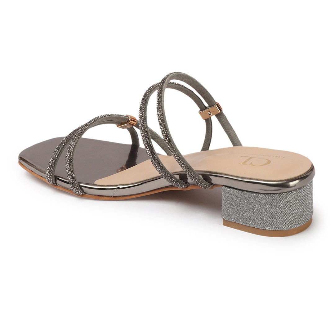 Women Embellished Party Block Sandals
