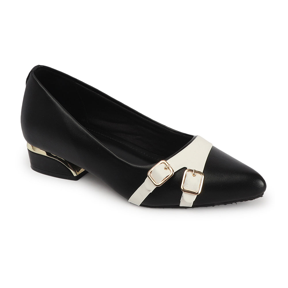 Women Pointed Toe Block Heel Pumps