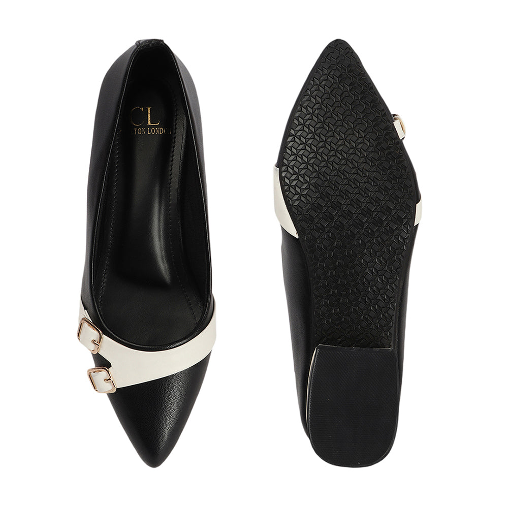 Women Pointed Toe Block Heel Pumps