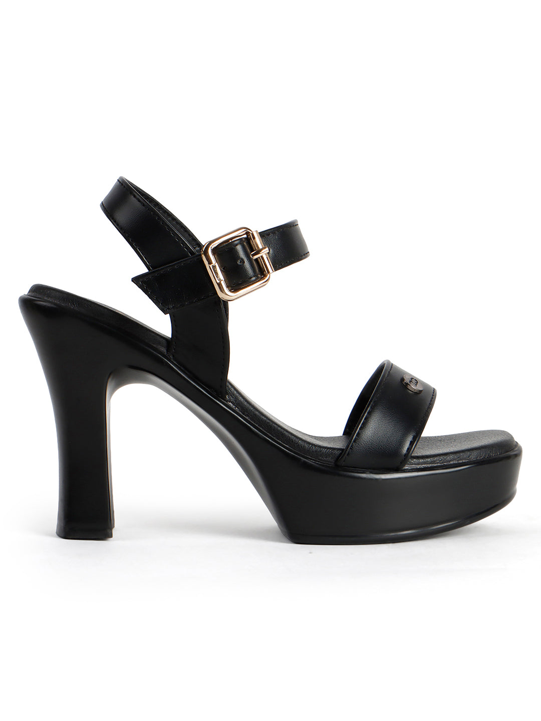 Denim-Style Block Block Heel Sandals