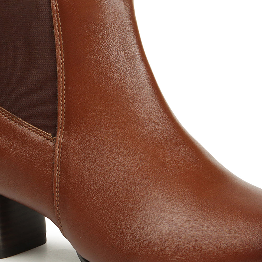 Women Casual Block-Heeled Chelsea Boots