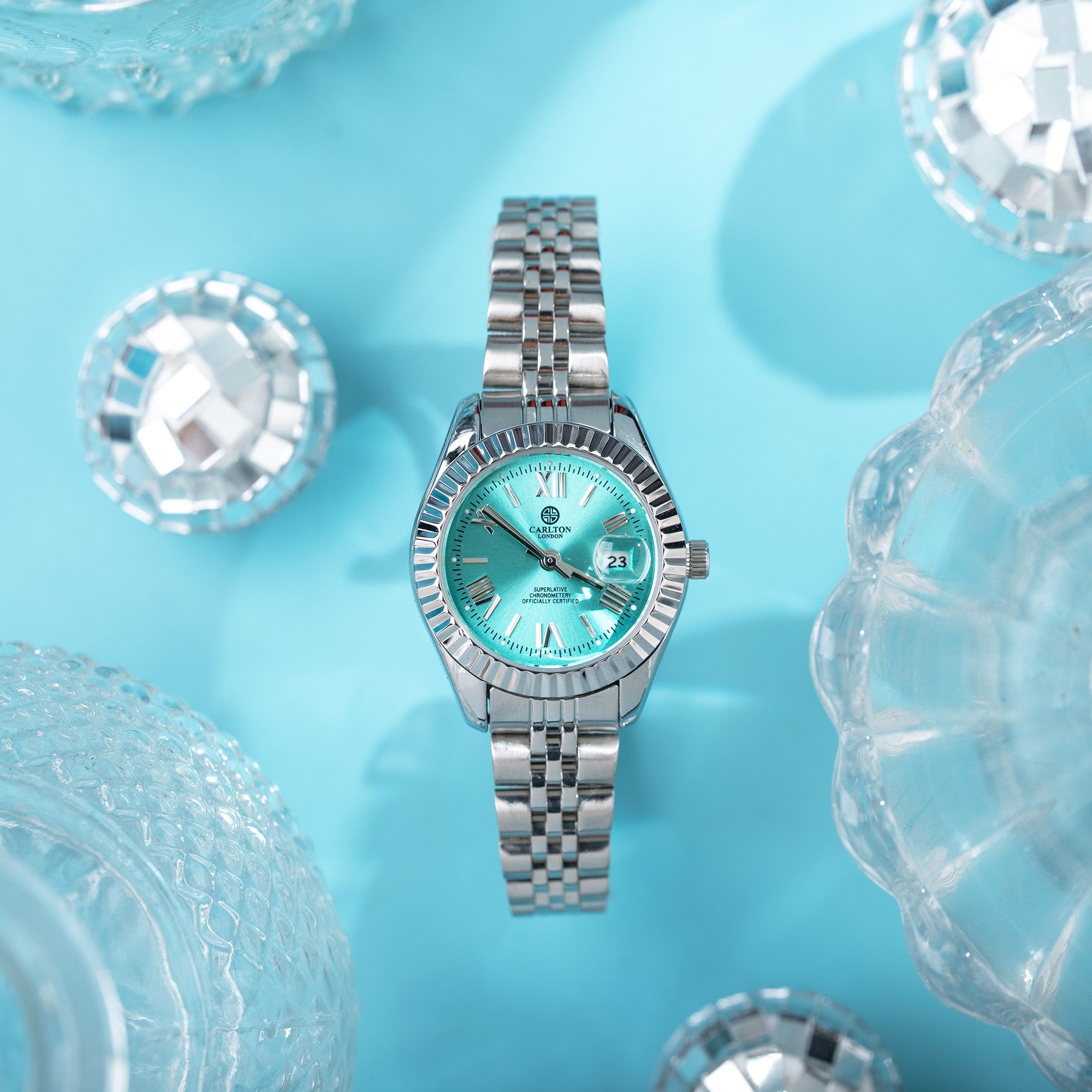 Harper: Mini Blue Stainless Steel Women Analog Watch CLRLW-005