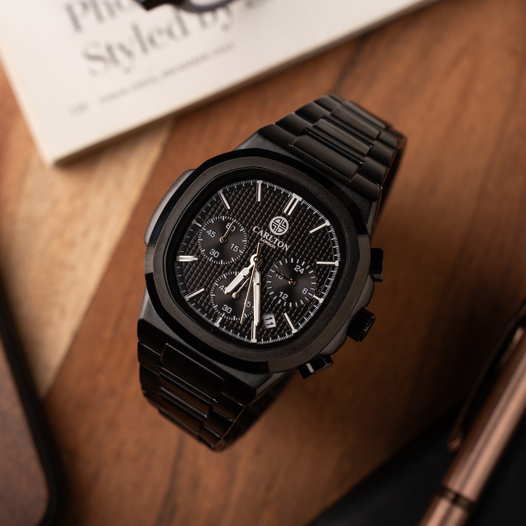 Parker Men Analog Black Watch -CLSDBLKM