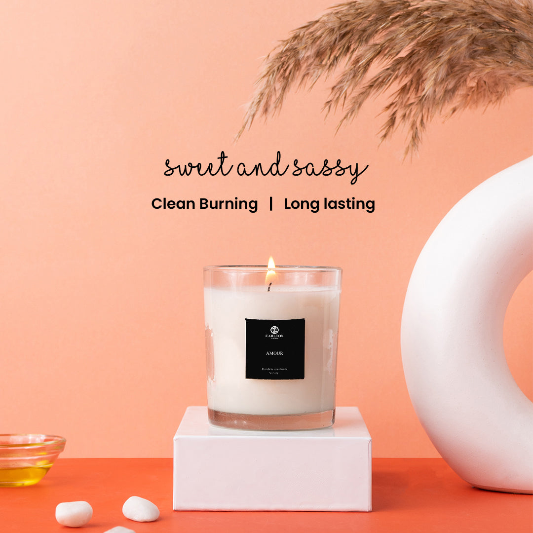 Amour Candle - Fragrance: Black Cherry - 142Gm