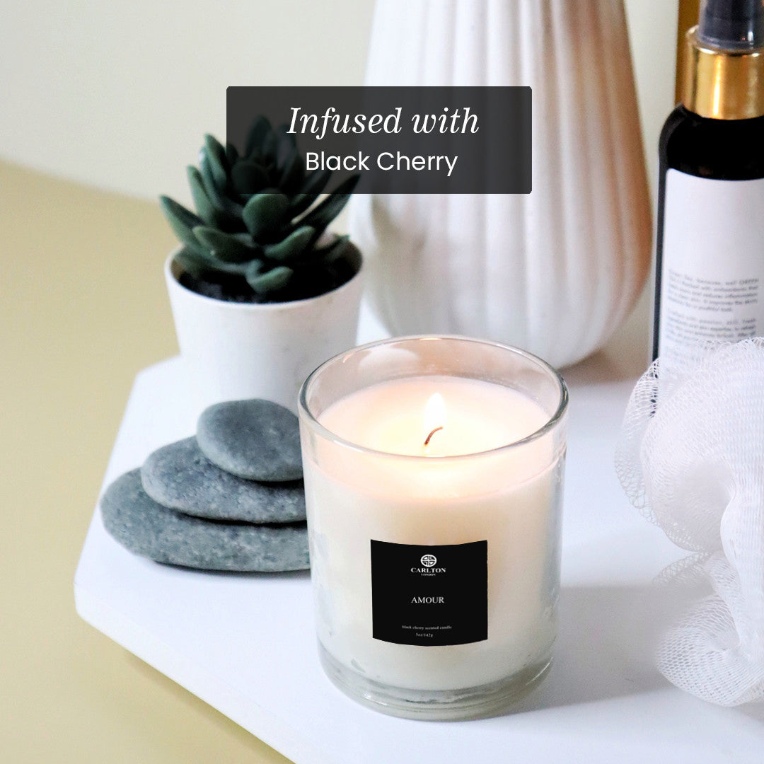 Amour Candle - Fragrance: Black Cherry - 142Gm