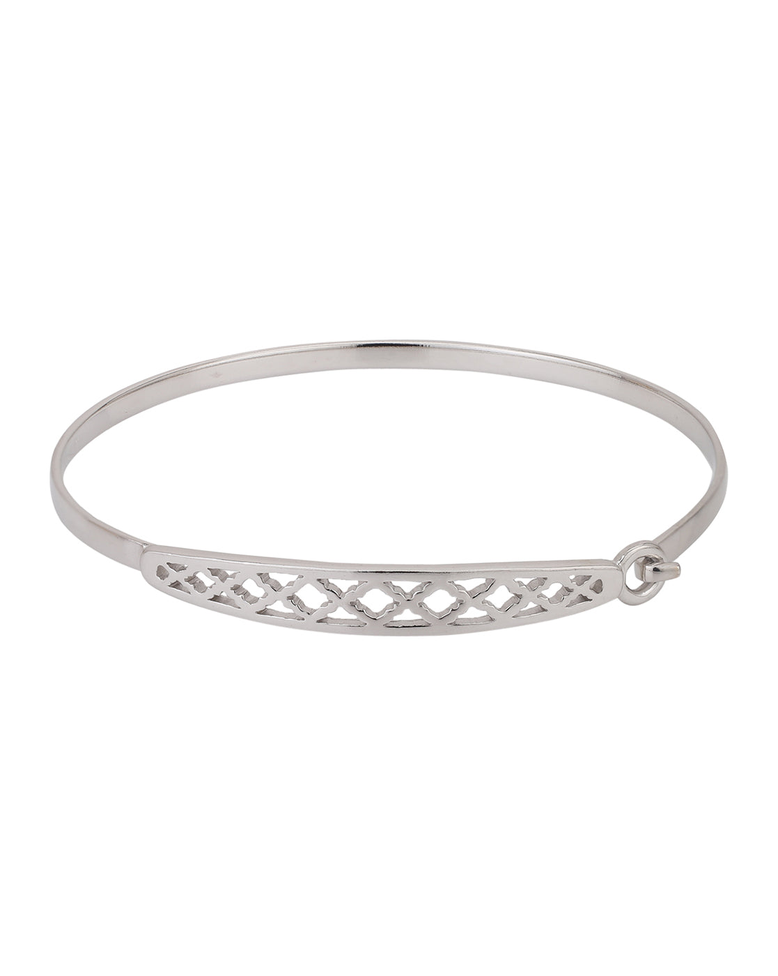 Carlton London Rhodium Plated Criss Cross Cut-Out Bracelet