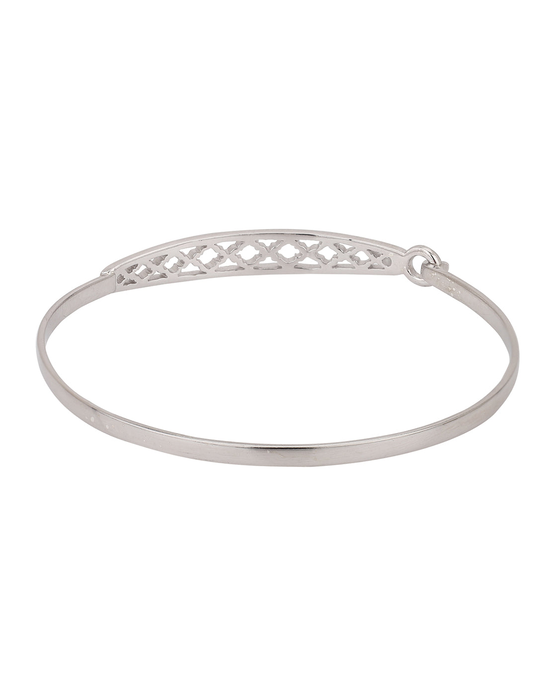 Carlton London Rhodium Plated Criss Cross Cut-Out Bracelet