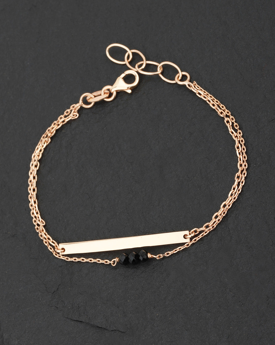 Carlton London Gold Plated With Glass Bead Dual Strand Bracelet