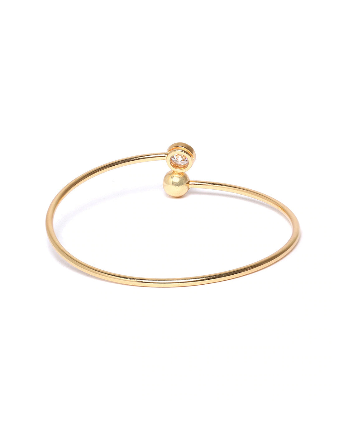 Carlton London-Gold Plated Cz-Studded Cuff Bracelet For Women