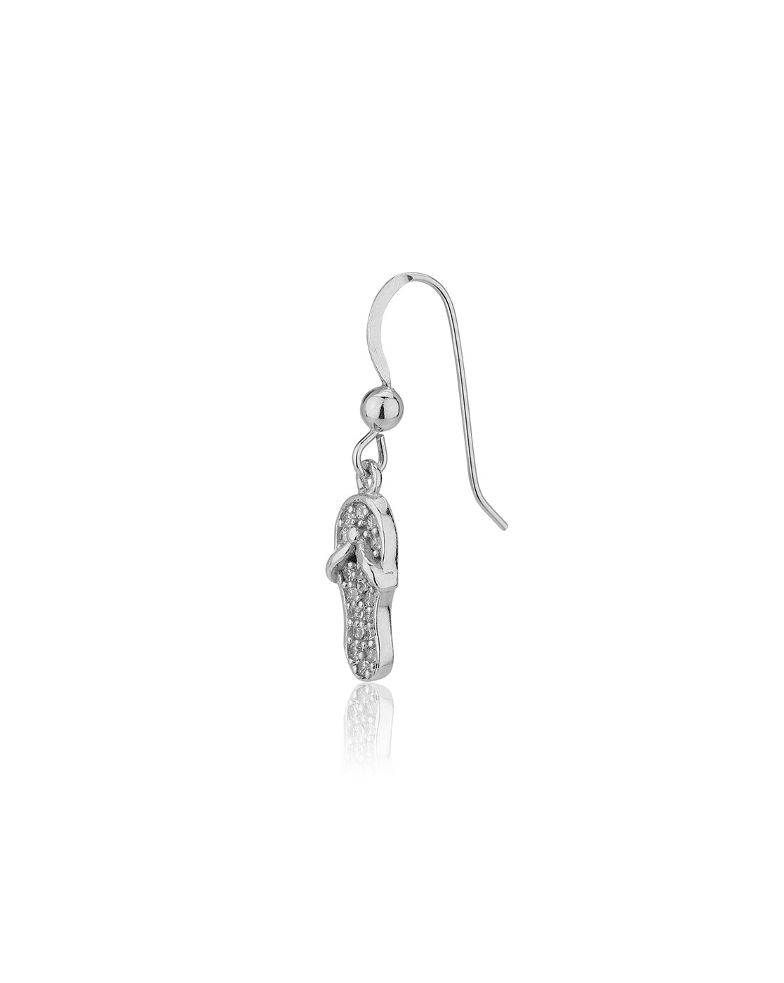 Carlton London Rhodium Plated Cz Quirky Drop Earring For Women