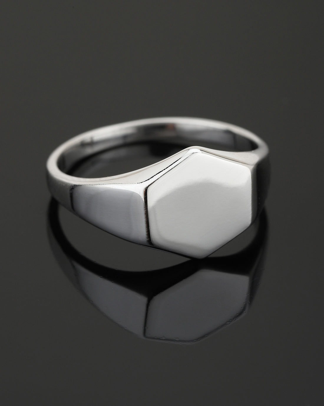 Carlton London Rhodium Plated Silver Toned Finger Ring For Men