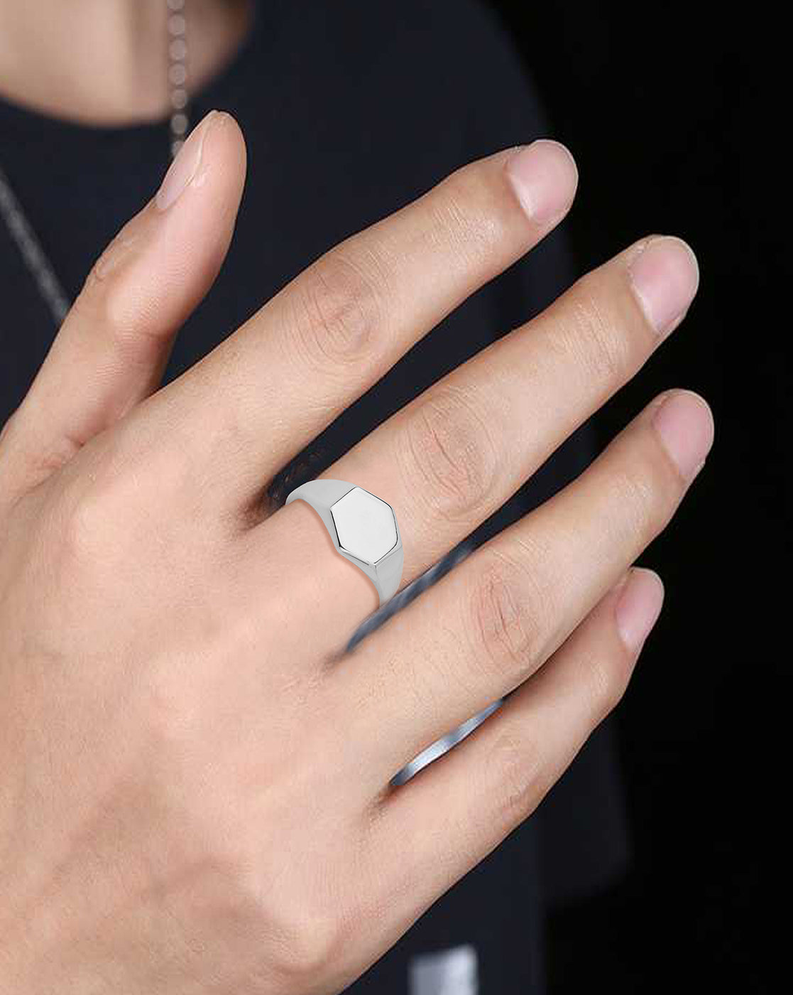 Carlton London Rhodium Plated Silver Toned Finger Ring For Men