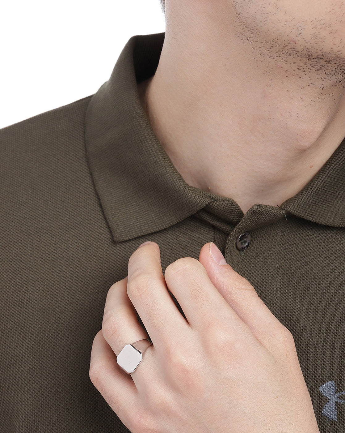 Carlton London Rhodium Plated Mens Ring