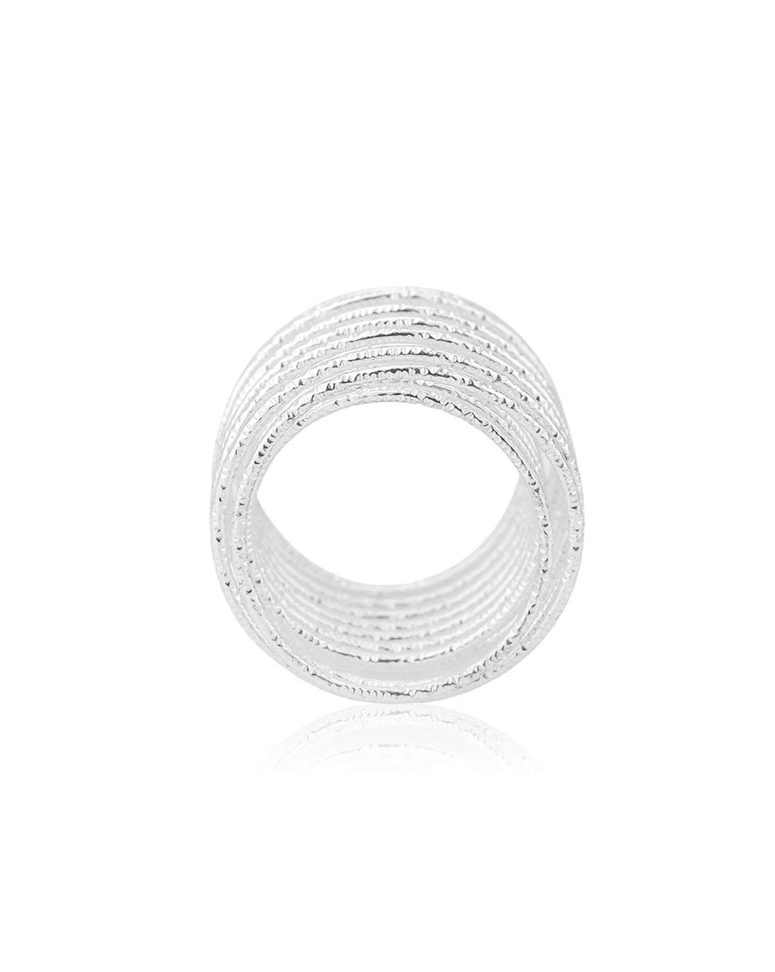 Carlton London Rhodium Plated Silver Toned Contemporary Finger Ring For Women