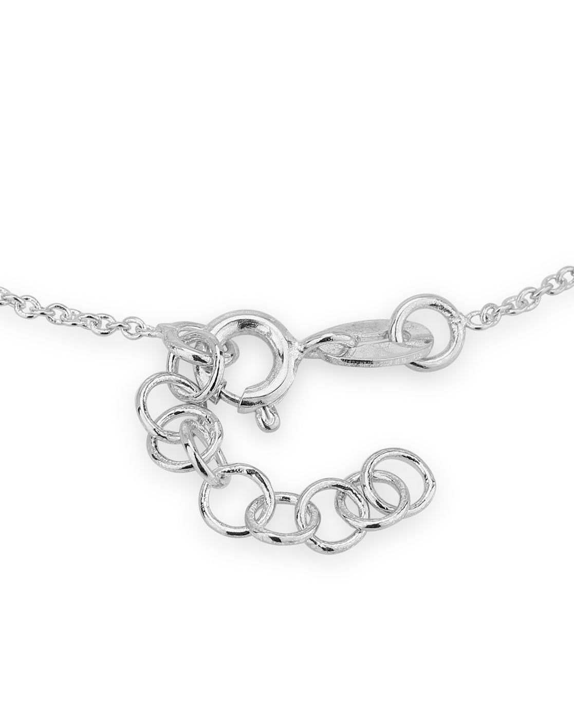 Carlton London Cz With Rhodium Plated Link Bracelet For Women