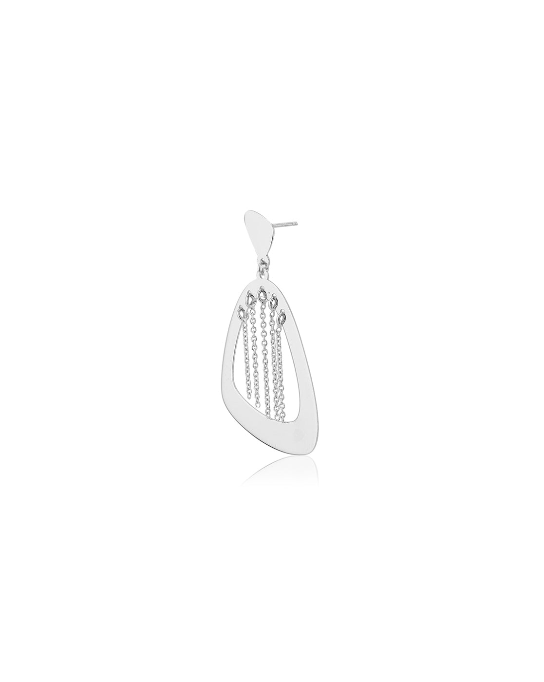 Carlton London Rhodium Plated Drop Earring With Chain For Women