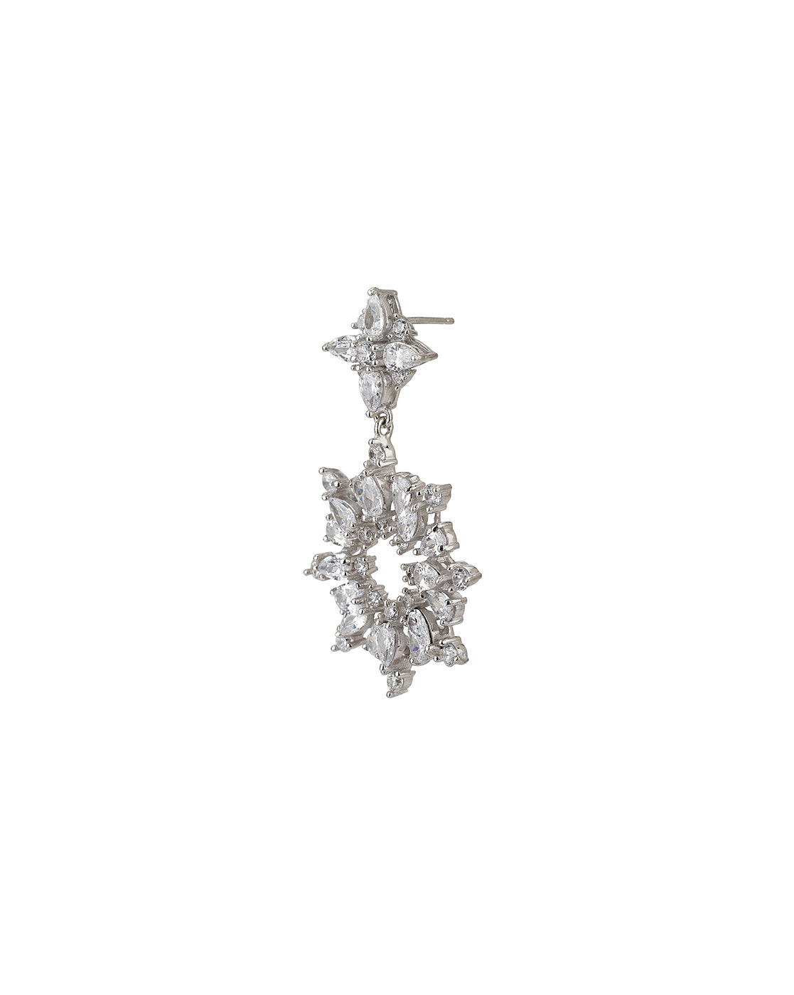 Carlton London Rhodium Plated Cz Drop Earring For Women