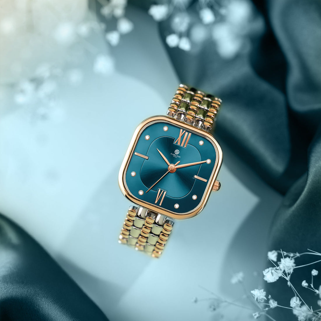 Chelsea Women Turquoise Dial Dual Tone Strap Stainless Steel Analog Watch - CHELTRQ-A2