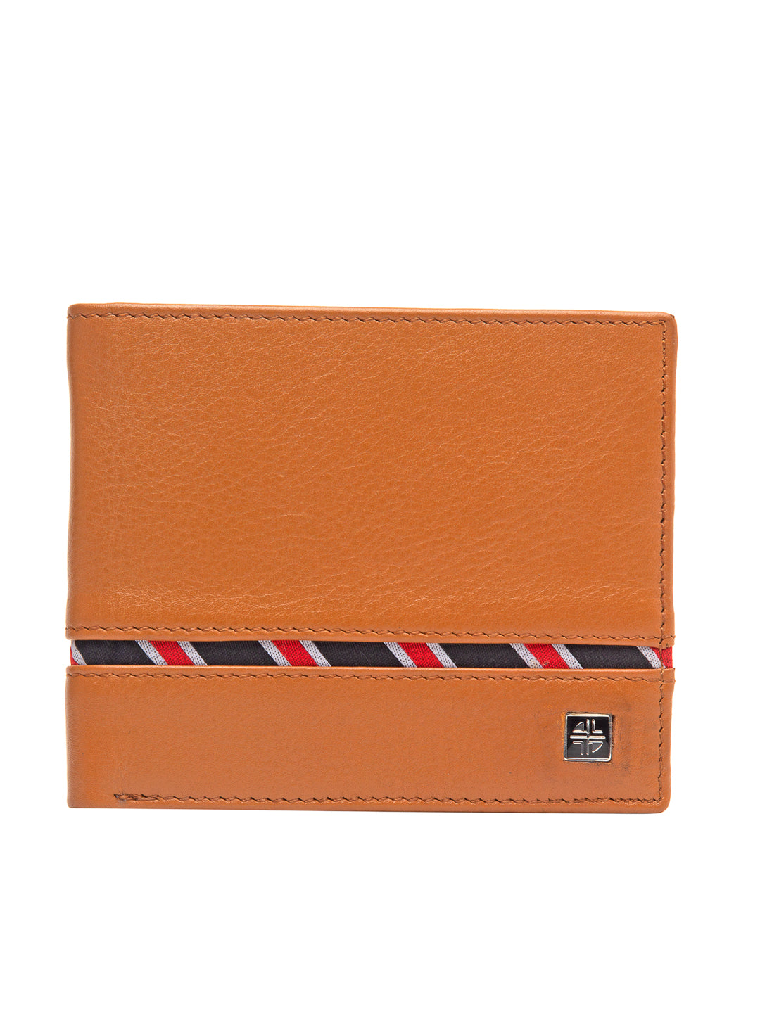 RFID Men Tan Two Fold Leather Wallet