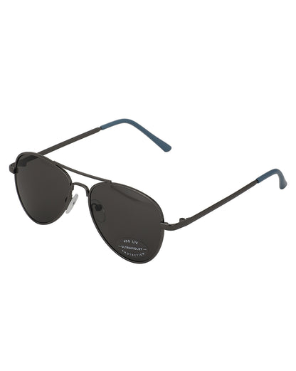 Carlton London Black Lens &amp; Gunmetal-Toned Aviator Sunglasses With Uv Protected Lens For Boy