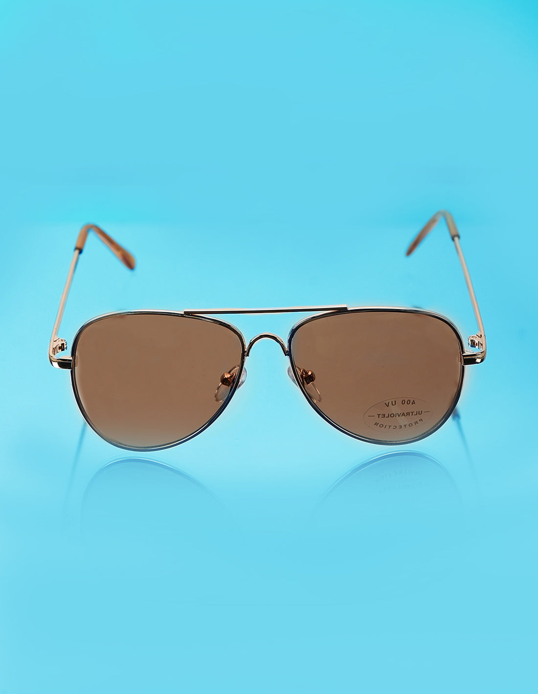 Carlton London Brown Lens & Gold-Toned Aviator Sunglasses With Uv Protected Lens For Boy