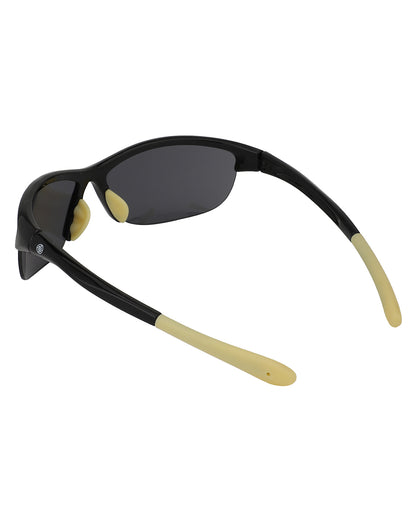 Carlton London Black Lens &amp; Black Sports Sunglasses For Boy