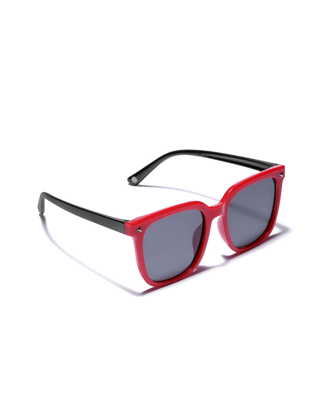 Red & Black Toned with Polarised Lens Rectangle Sunglass for boy
