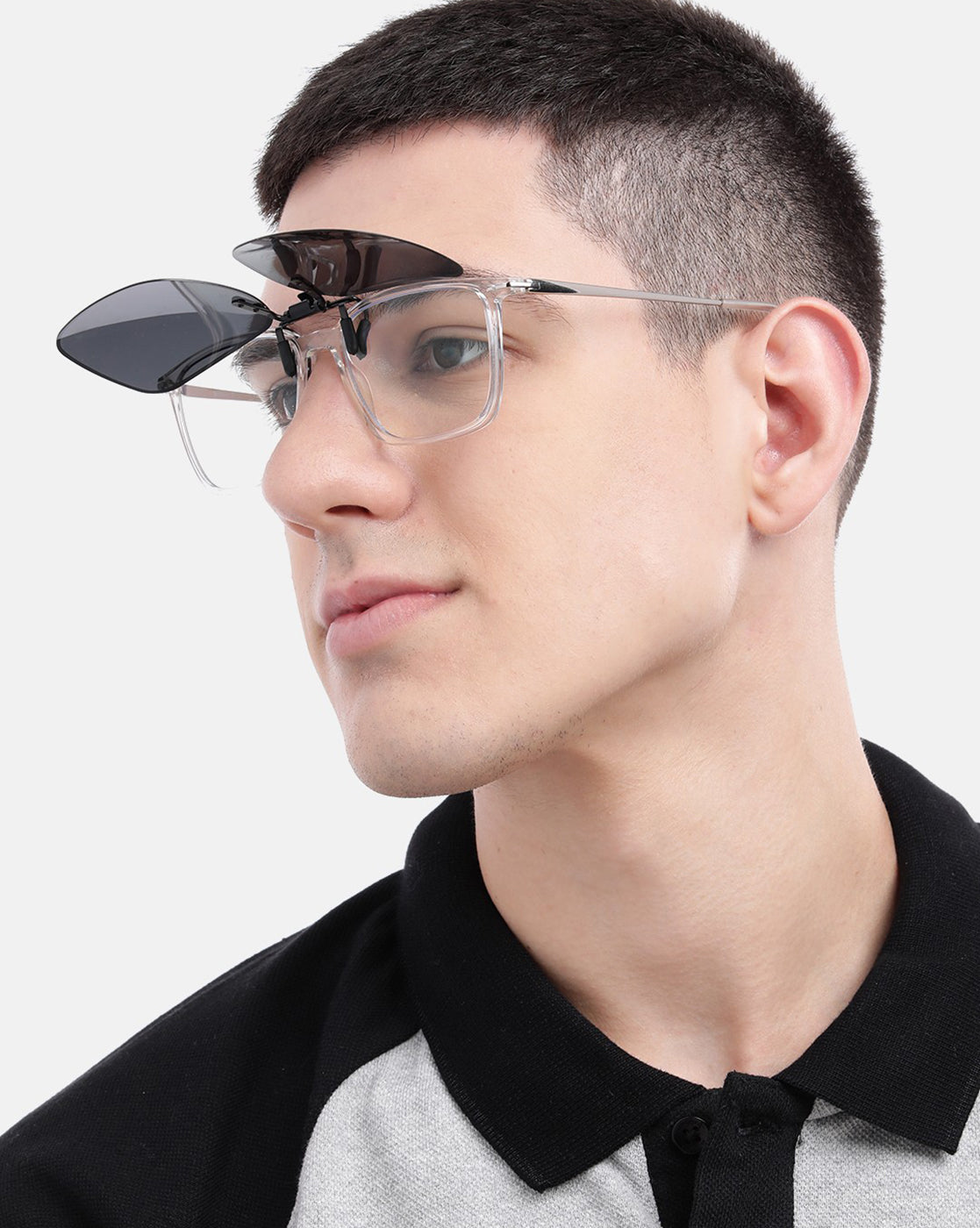 Rectangle Sunglass Clip with UV Protected and Polarized Lens