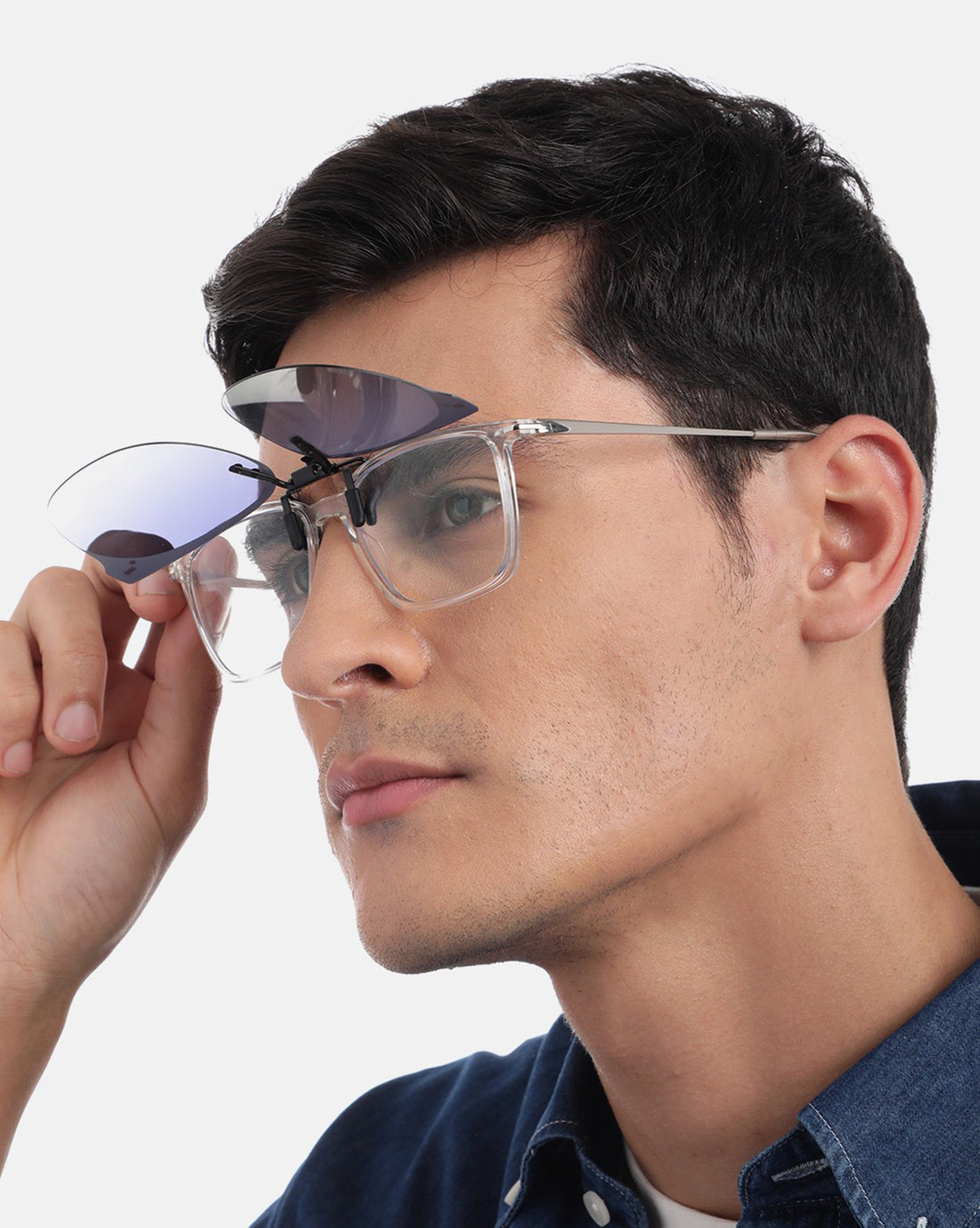 Black & Grey Toned Polarised Lens Sunglass Clip for unisex