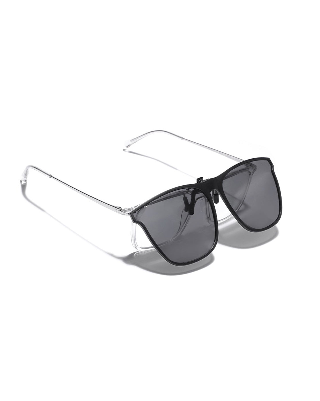 Black Toned Polarised Lens Cat Eye Sunglass Clip for women