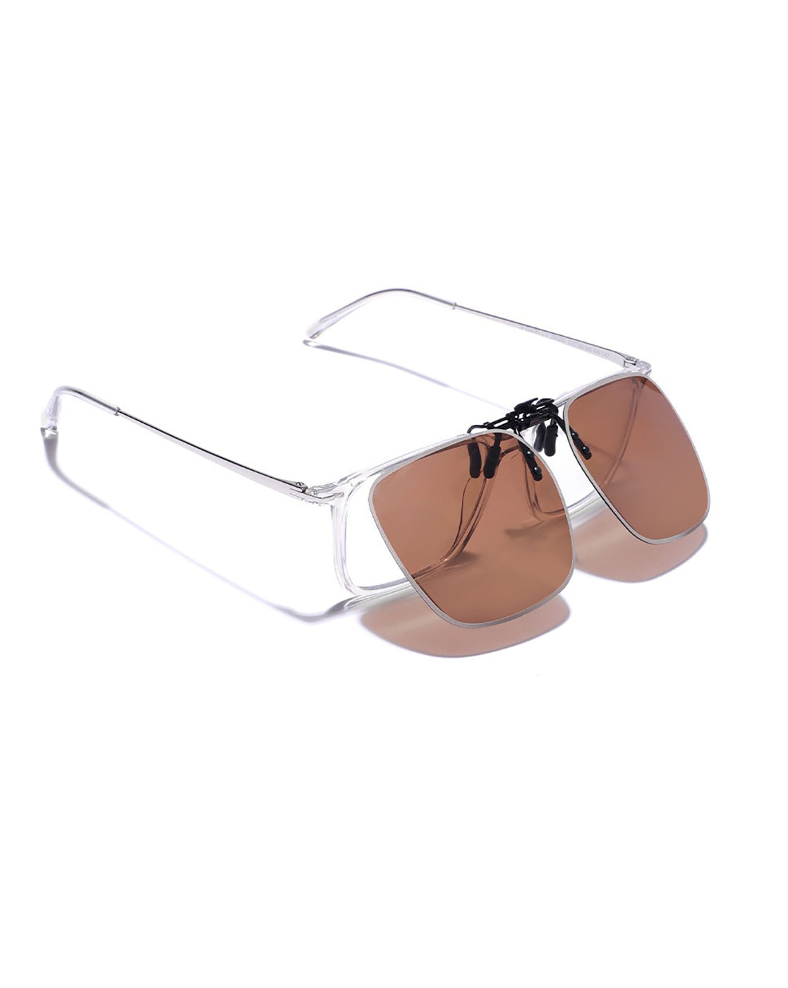 Brown & Grey Toned Polarised Lens Sunglass Clip for unisex