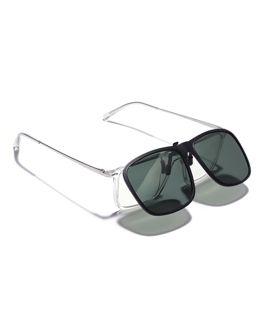 Black & Green Toned Polarised Lens Sunglass Clip for unisex