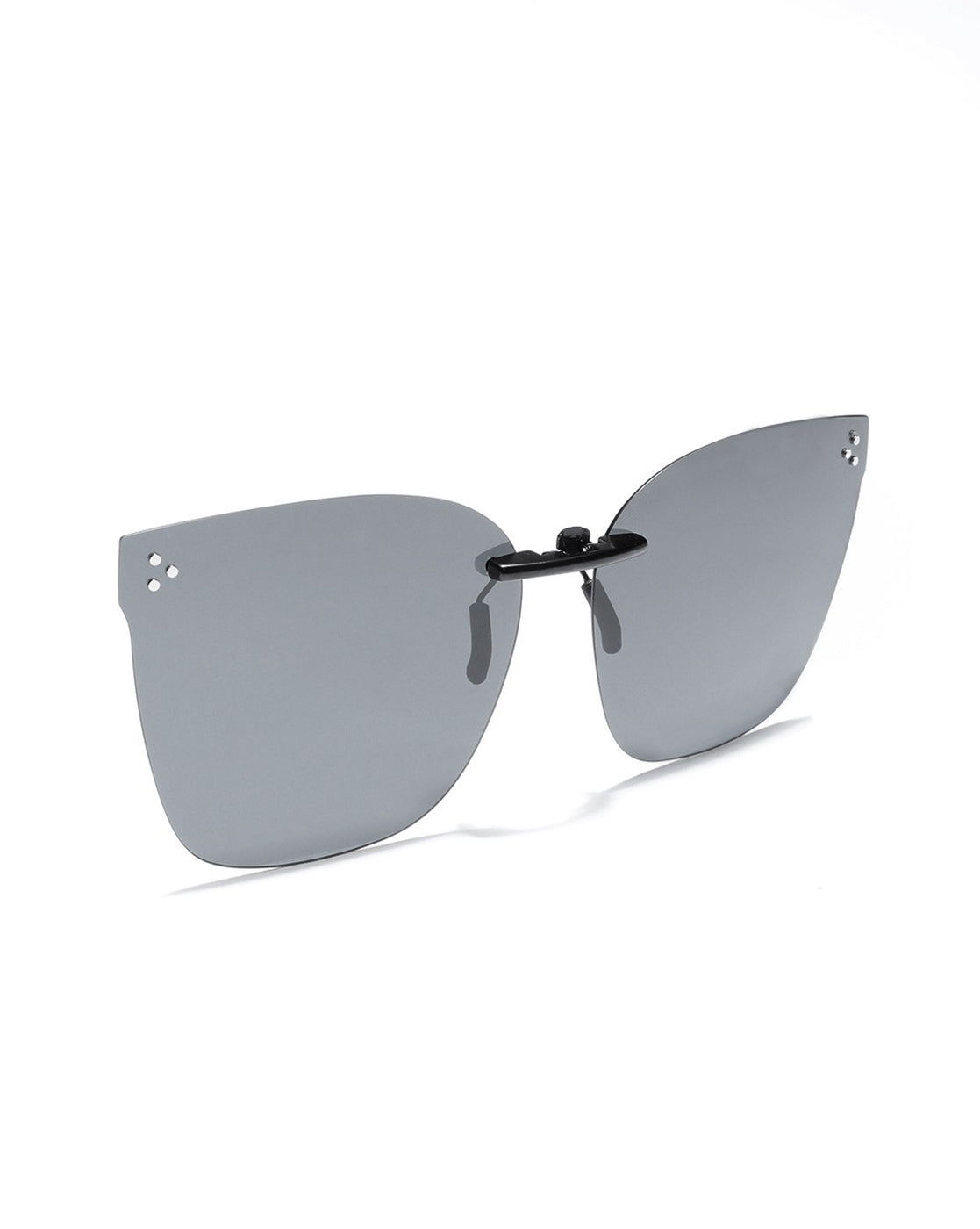 Black Toned Polarised Lens Cat Eye Sunglass Clip for women