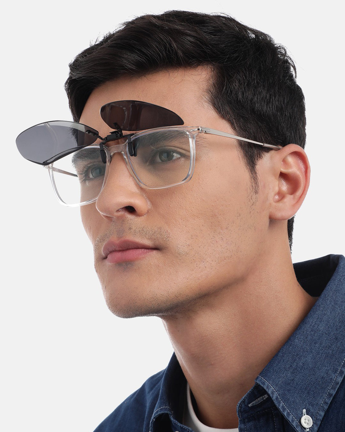 Black & Grey Toned Polarised Lens Sunglass Clip for unisex