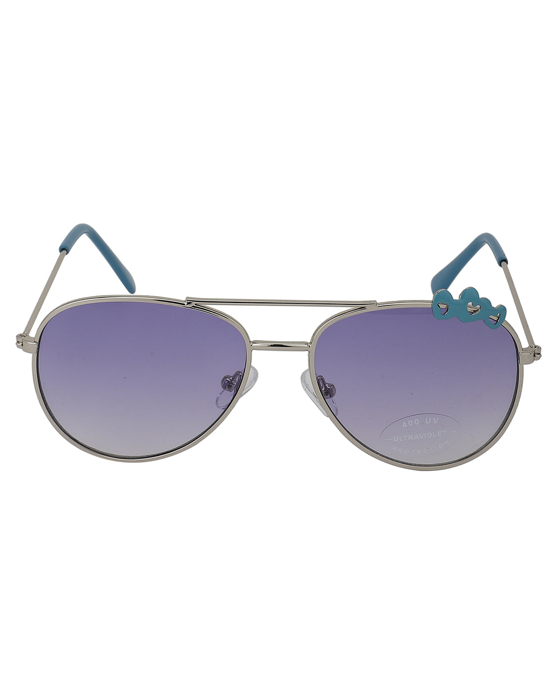 Carlton London Purple Lens Silver-Toned Aviator Sunglasses With Uv Protected Lens For Girl