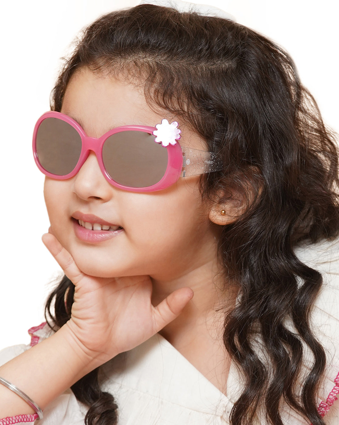 Carlton London Grey Lens & Pink Square Sunglasses For Girl