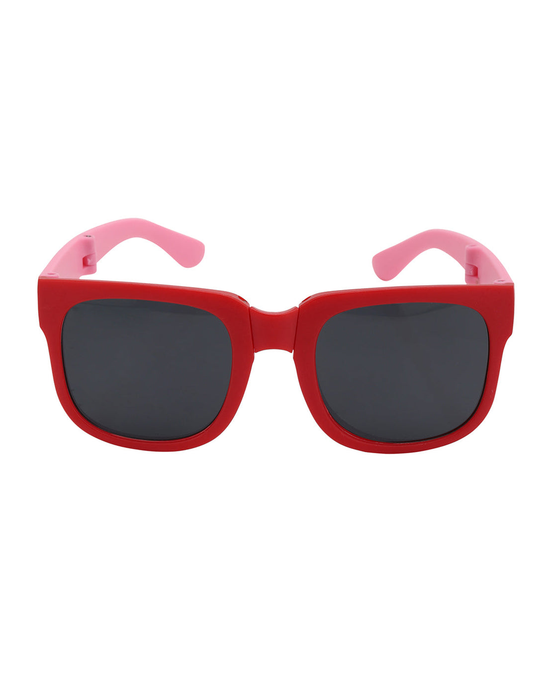 Girls Red and Pink Toned UV Protected Black Lens Foldover Sunglass