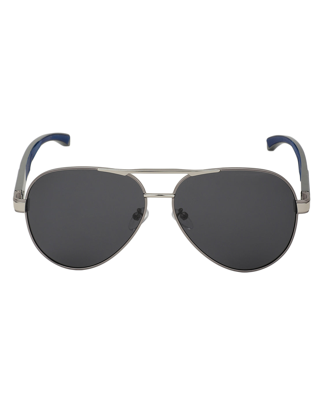 Carlton London Silver Toned Black Polarised And Uv Protected Lens Mens Aviator Sunglasses For Men