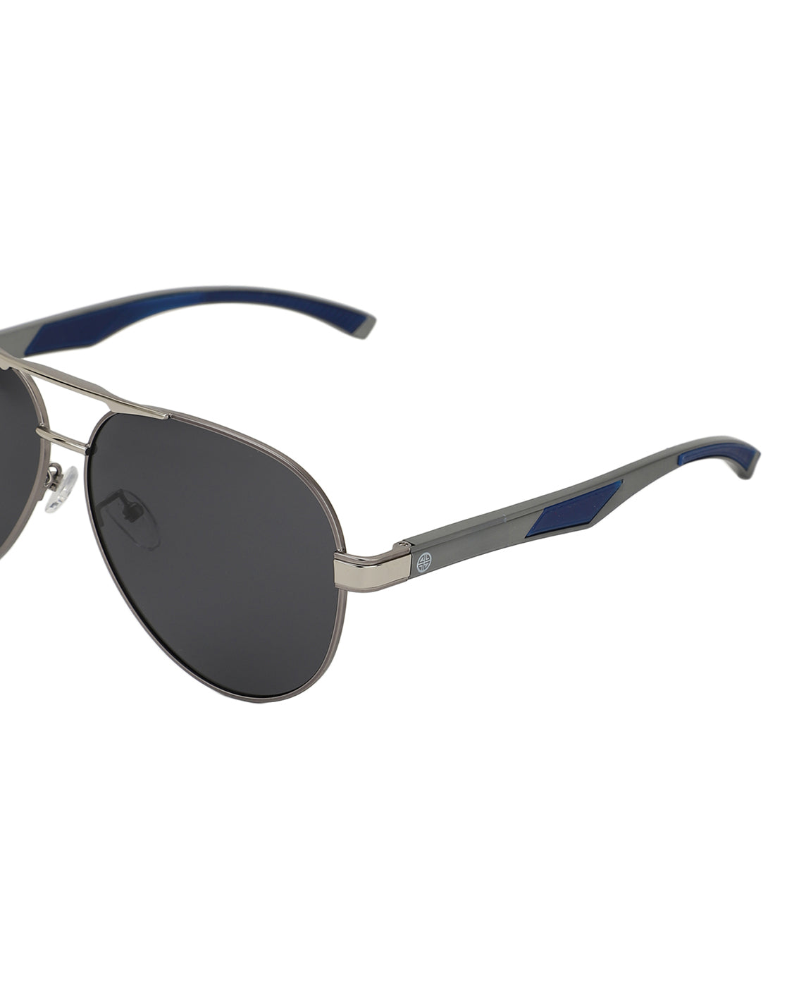 Carlton London Silver Toned Black Polarised And Uv Protected Lens Mens Aviator Sunglasses For Men