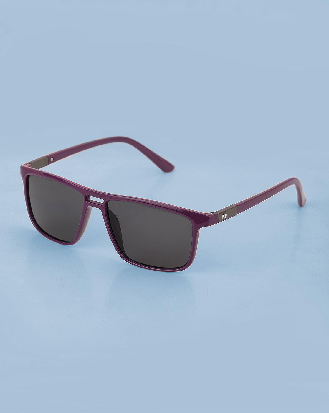 Purple Toned With Uv Protected Rectangle Sunglass For Unisex