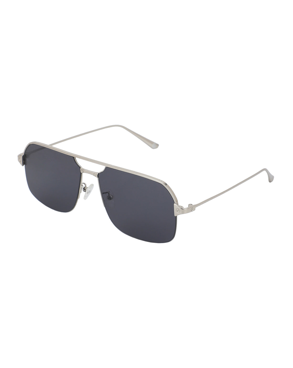 Premium Silver with Black Toned & UV Protected Lens Rectangle Sunglass for men