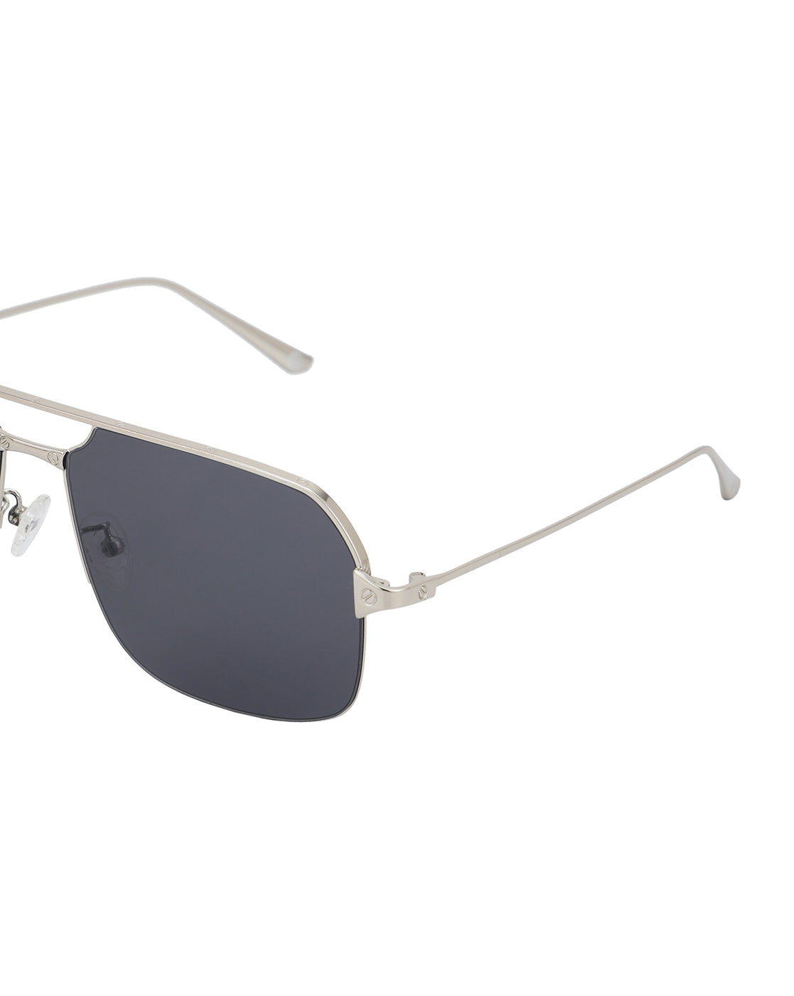 Premium Silver with Black Toned & UV Protected Lens Rectangle Sunglass for men