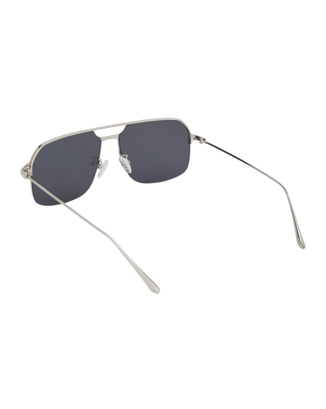 Premium Silver with Black Toned & UV Protected Lens Rectangle Sunglass for men