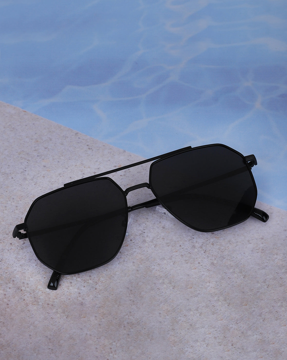 Premium Black Toned & Polarised Lens Rectangle Sunglass for men