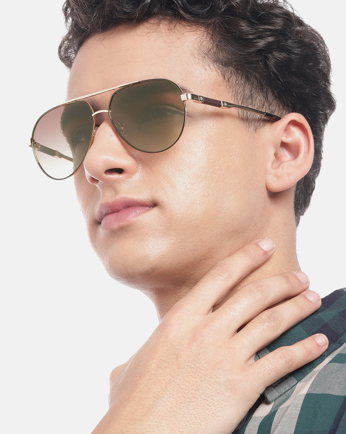 Premium Gold with Brown Toned & Polarised Lens Aviator Sunglass for men
