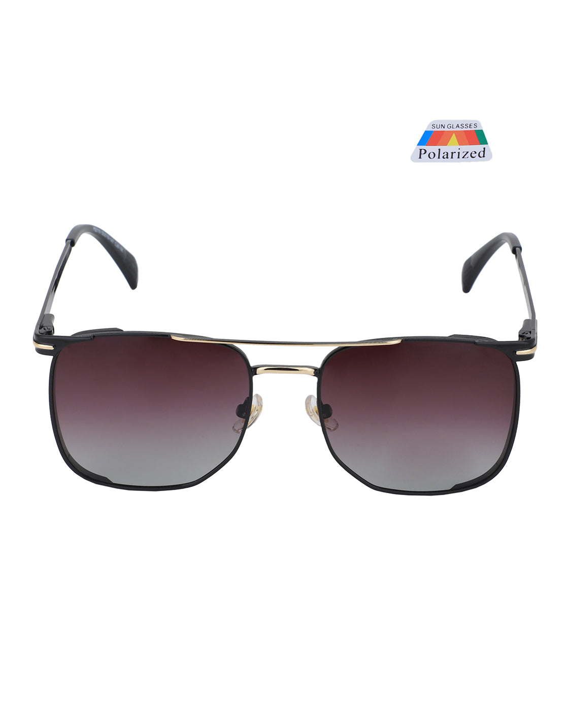Premium Black with Gold Toned & Polarised Lens Square Sunglass for men